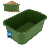 KOTARBAU® Cubo de mortero cuadrado de 45 l, color verde, de plástico, para mortero, para alimentos, para construcción, cubo de mortero, barril de comedor, cuadrado, para albañilería