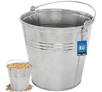 KOTARBAU® Cubo de zinc galvanizado resistente de 10 l, con asa cómoda, para jardín, construcción, residuos, cocina, mortero, herramientas