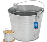 KOTARBAU® Cubo de zinc galvanizado resistente de 5 l, con asa cómoda, para jardín, construcción, residuos, cocina, mortero, herramientas