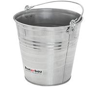 KOTARBAU® Cubo de zinc galvanizado resistente de 7 l, con asa cómoda, para jardín, construcción, residuos, cocina, mortero, herramientas