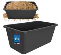 KOTARBAU® Cubo Rectangular para mortero, 60 L, Negro, Plástico Resistente, Depósito, Barreño, Tanque, Contenedor de Agua para riego, Cubo de construcción para Mezclar Cemento, Recipiente Universal