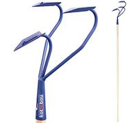 KOTARBAU® Cultivador para jardín 170 cm, Aireador manual 3 dientes curvos, Mango de madera, Herramienta de jardinería para mullir y airear la tierra, Garra de jardín para aflojar la tierra, Extirpador