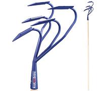 KOTARBAU® Cultivador para jardín 175 cm, Aireador manual 5 dientes curvos, Mango de madera, Herramienta de jardinería para mullir y airear la tierra, Garra de jardín para aflojar la tierra, Extirpador