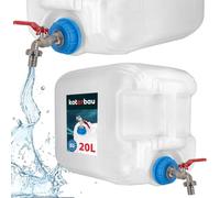 KOTARBAU® Depósito de Agua con Grifo Bidón de Agua de 20 litros Bidón de Agua Potable Depósito de Agua Bidón de plástico Accesorios de Supervivencia para Camping