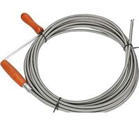 KOTARBAU Eje de limpieza de tuberías de diámetro de 9 mm, alambre de acero con resorte galvanizado, todos los tamaños, canal flexible, mango de madera, para todos los desagües (20 metros)