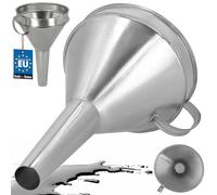 KOTARBAU® Embudo de gasolina para coche 170 mm, Embudo con colador, Embudos con asa metálicos, Embudo grande, Embudo resistente al aceite, combustible y productos químicos, Embudo recto de metal