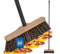 KOTARBAU® Escoba - 27cm - Marrón - Cepillo Barrendero - Escobón - Escoba Dura - Cepillo Terraza - con Mango de Metal - para Interior y Exterior - Madera De Haya