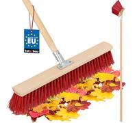 KOTARBAU® Escoba - 55 cm - Natural - Cepillo Barrendero - Jardín de Escoba Exterior - Escobon de Barrer - con Mango - Cepillo Industrial - Madera PVC