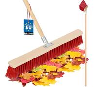 KOTARBAU® Escoba - 65 cm - Natural - Cepillo Barrendero - Jardín de Escoba Exterior - Escobon de Barrer - con Mango - Cepillo Industrial - Madera PVC