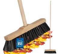 KOTARBAU® Escoba - Cepillo Barrendero - 30 cm - Escobon de Barrer - con Mango de Madera - Escoba Dura - Cepillo Industrial - Madera - Marrón