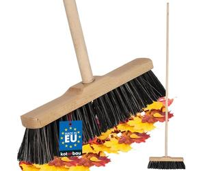 KOTARBAU® Escoba - Cepillo Barrendero - 30 cm - Escobon de Barrer - con Mango de Madera - Escoba Dura - Cepillo Industrial - Madera - Marrón