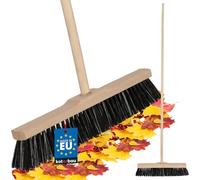 KOTARBAU® Escoba - Cepillo Barrendero - 40 cm - Escobon de Barrer - con Mango de Madera - Escoba Dura - Cepillo Industrial - Madera - Marrón