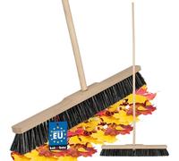 KOTARBAU® Escoba - Cepillo Barrendero - 60 cm - Escobon de Barrer - con Mango de Madera - Escoba Dura - Cepillo Industrial - Madera - Marrón