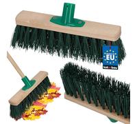 KOTARBAU® Escoba - Cepillo Barrendero - Madera de Haya - 30 cm - Cepillo Industrial - Exterior de Escoba - Escobas para Barrer - para Jardín Terraza - Verde - Sin Mango