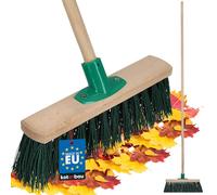 KOTARBAU® Escoba - Cepillo Barrendero - Madera de Haya - 30 cm - Cepillo Industrial - Exterior de Escoba - Escobas para Barrer - para Jardín Terraza - Verde - con Mango de Madera