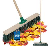 KOTARBAU® Escoba - Cepillo Barrendero - Madera de Haya - 50 cm - Cepillo Industrial - Exterior de Escoba - Escobas para Barrer - para Jardín Terraza - Verde - con Mango de Madera