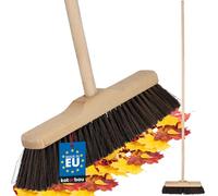 KOTARBAU® Escoba - con Mango de Madera - 30 cm - Marrón - Cepillo Barrendero - Escoba Dura - Escobón - Cepillo Industrial - para Barrer Jardín - de Empuje Exterior - en el Interior