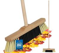 KOTARBAU® Escoba - con Mango de Madera - 35 cm - Marrón - Cepillo Barrendero - Escoba Dura - Escobón - Cepillo Industrial - para Barrer Jardín - de Empuje Exterior - en el Interior