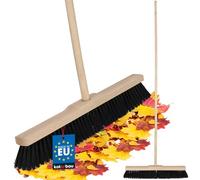 KOTARBAU® Escoba - con Mango de Madera - 50 cm - Marrón - Cepillo Barrendero - Escoba Dura - Escobón - Cepillo Industrial - para Barrer Jardín - de Empuje Exterior - en el Interior