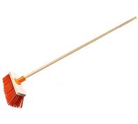 KOTARBAU® Escoba de Empuje para Interiores y Exteriores, 400mm, Cepillo de cerdas duras, Escoba barrendero con Mango de Madera, Escoba para Superficies Grandes, Escoba para Barrer Calles, aceras