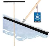 KOTARBAU® Escoba de Goma para Suelo - Acero - 75 cm - con Palo de Madera - 150 cm - Escoba De Agua - para Interior y Exterior - Haragán De Limpieza - Escobilla de Goma para Suelo