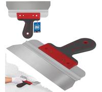 KOTARBAU® Espátula de acero inoxidable 250 mm, Espátula para aplicar y retirar yeso, masilla, Espátula ancha, Espátula para fachadas con soporte de aluminio y mango suave, Espátula de superficie