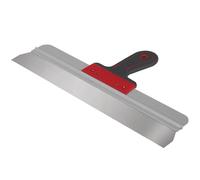 KOTARBAU® Espátula de acero inoxidable 450 mm, para aplicar y retirar yeso, masilla, ancha, para fachadas con soporte de aluminio y mango suave, de superficie