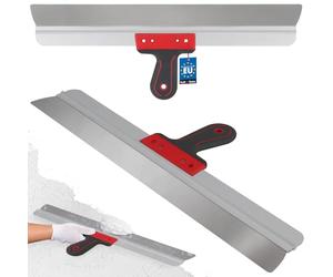 KOTARBAU® Espátula de acero inoxidable 600 mm, para aplicar y retirar yeso, masilla, ancha, para fachadas con soporte de aluminio y mango suave, de superficie
