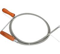 KOTARBAU Espiral para limpieza de tuberías de 9 mm de diámetro de alambre de acero para muelles galvanizado, en todos los tamaños, espiral flexible, mango de madera, para todos los desagües (2 metros)