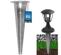 KOTARBAU® Estaca para iluminación de jardín, 115 mm, acero galvanizado, anclaje de tierra, anclaje de suelo, soporte de suelo para lámparas de jardín, casquillo de suelo, anclaje para lámparas de