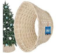 KOTARBAU® Falda para árbol de Navidad Ø 45 cm Base para arbol Navidad Collar de Mimbre Blanco Cesta de ratán para arbol de Navidad Funda de Ratan para Árbol Cesta de Mimbre Cubre Pie árbol