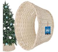 KOTARBAU® Falda para Árbol de Navidad Ø 50 cm Base Blanca de Mimbre Cesta de Ratán Funda Cubre Pie