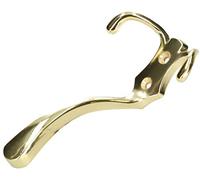 KOTARBAU® Gancho de pared para guardarropa, 140 mm, Dorado, Latón, Gancho para colgar abrigos, toallas, Percheros de pared para atornillar, Tornillos incluidos, Colgadores, Gancho doble