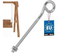 KOTARBAU® Gancho para columpio - Gancho de tornillo - M10 210 mm - Acero galvanizado - Gancho de techo - Gancho para atornillar - Gancho pesado - Gancho para columpio