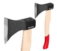 KOTARBAU Hacha forjada 0,6 kg Longitud total 358 mm con mango de madera Hacha para hendidura de madera Hacha de cañón Martillo de madera