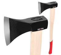 KOTARBAU® Hacha forjada 2,5 kg Longitud total 794 mm con mango de madera Hacha para hendidura de madera Hacha de cañón Martillo de madera