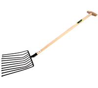 KOTARBAU® Horca de 10 púas 115 cm, Horca con púas terminadas en Bolas para no dañar los tubérculos, Horca para Patata, Remolacha y maíz, Horca de Acero Templado con Botones, Horca con Mango de Madera