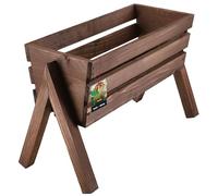 KOTARBAU® Jardinera con patas de 40,5 x 18 x 28,5 cm, color marrón, para balcón, jardinera elevada, para terraza y balcón, jardinera elevada