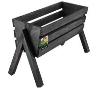 KOTARBAU® Jardinera con patas de 40,5 x 18 x 28,5 cm, color negro, para balcón y jardín, jardinera elevada para terraza y balcón, jardinera elevada