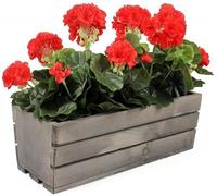 KOTARBAU® Jardinera de Madera, 400 x 180 x 150 mm, Color Gris, Jardinera Rectangular, Larga, Macetero para Plantas y Hierbas, Jardín, Terraza, Balcón, Rústica