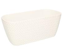 KOTARBAU® Jardinera Ovalada 300 mm para Exteriores e Interiores, Jardinera de plástico, Maceta Blanca, Macetero para Plantas y Hierbas para Jardín, Terraza, Balcón, Maceta Trenzada