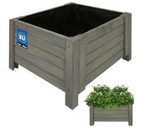 KOTARBAU® Jardineras Exterior - Macetas Exterior - Madera de Pino - 50 x 50 x 30 cm - Rústico - Macetero Rectangular - Grande - Macetero con Patas - con Velo Antimaleza - Decorativo
