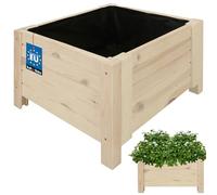 KOTARBAU® Jardineras Exterior - Macetas Exterior - Madera de Pino - 50 x 50 x 30 cm - Rústico - Macetero Rectangular - Grande - Macetero con Patas - con Velo Antimaleza - Decorativo