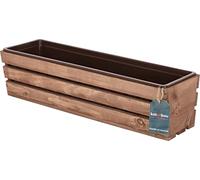 KOTARBAU® Jardineras Exterior - Madera - 60 x 18 x 15 cm - Marrón - Macetero Rectangular Exterior - Macetas - con Inserto de Plástico - Jardinera Balcon - para Terraza