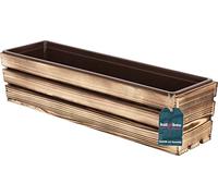 KOTARBAU® Jardineras Exterior - Madera - 60 x 18 x 15 cm - Rústico - Macetero Rectangular Exterior - Macetas - con Inserto de Plástico - Jardinera Balcon - para Terraza
