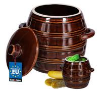 KOTARBAU® Jarra de fermentación de 2,5 l, recipiente para Kimchi, recipiente para fermentación, barril de gres con tapa, vasos de fermentación, para chucrut, pepinos, cristal de fermentación, olla de