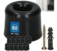 KOTARBAU Juego de 10 topes para puerta de suelo para atornillar - 27 mm - negro - Tope para puerta de suelo - de goma