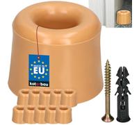 KOTARBAU Juego de 10 topes para puerta de suelo para atornillar, color beige, 27 mm, montaje en el suelo, tope para puerta, de goma