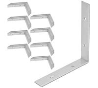 KOTARBAU Juego de 100 conectores angulares, ángulo de carga pesada, 150 x 150 x 25 mm, acero galvanizado, ángulo de acero, estable, duradero, conector de viga, color plateado
