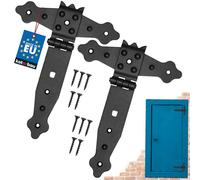 KOTARBAU® Juego de 2 colgadores en cruz de 150 mm, bisagras, placa de construcción, herrajes de puerta, unión de madera, bisagra en T con recubrimiento de polvo